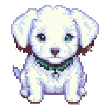 white cute puppy sticker