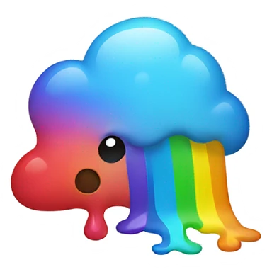 Rainbow vomitting sticker
