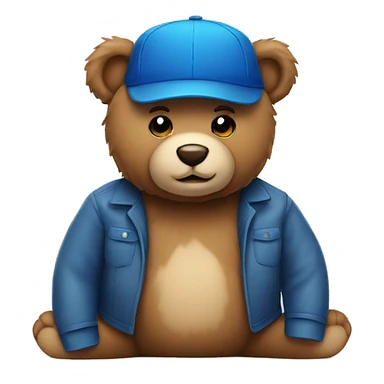 Teddy bear with a blue hat sticker