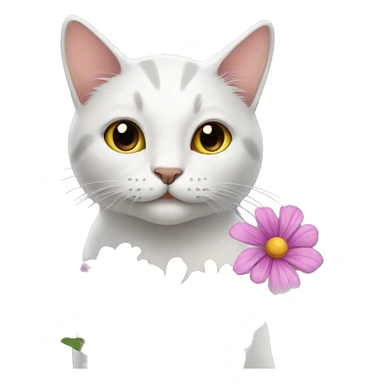 Cat eating flowers sticker