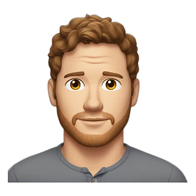 Chris Pratt brunette cartoon wearing henley sticker