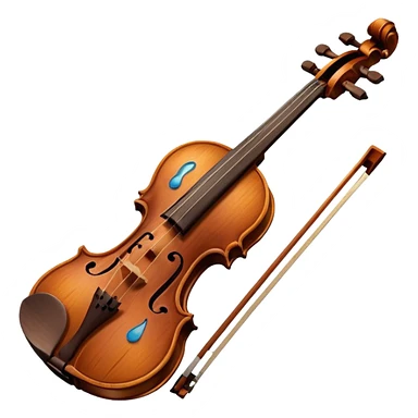 Violin with a sad face and tears sticker