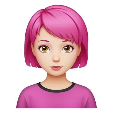 Девушка ярко розовые короткие волосы sticker