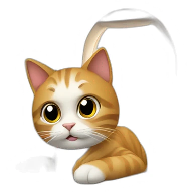 cat on plane sticker