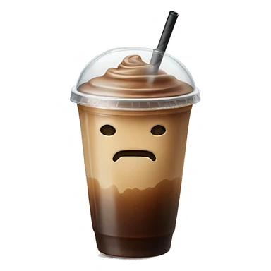 Ice coffee with lid and straw. No face  sticker
