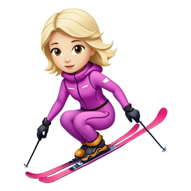 Blond girl is skingung in the alps sticker