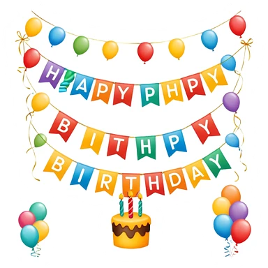 “Happy birthday” banner sticker