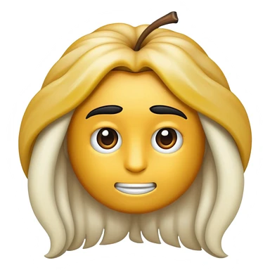 Emogi zumbir Apple cabelo longo preto com o braço estendido sticker