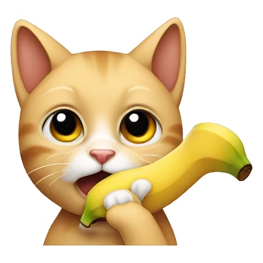 Cat eating a banana  sticker