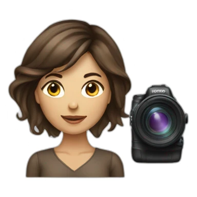 woman photographer long brune hair sticker