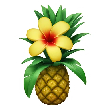 hawaiian flower with pineapple  sticker