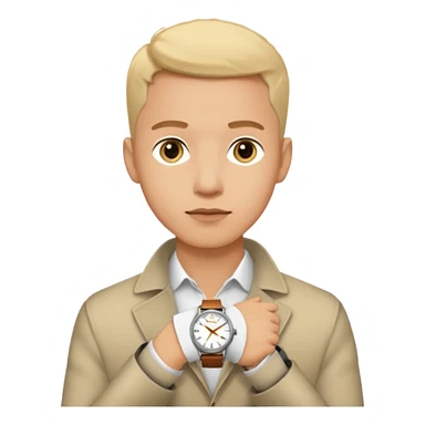 Male wearing watch (open collar) sticker