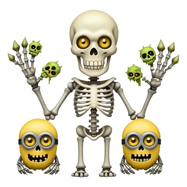 evil undead skeleton overlord with zombie minions sticker