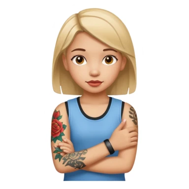 girl kid with tattoo sticker