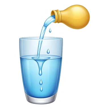 Water pouring from glass sticker