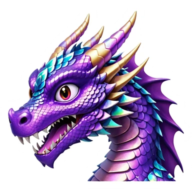 glitter purple dragon sticker