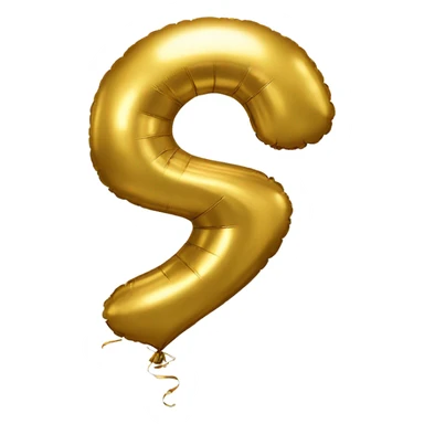 Number 5 Golden balloon sticker