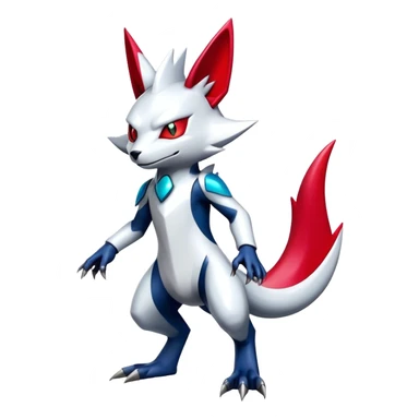 Cool Edgy Badass Shiny Futuristic Legendary Digimon-Sneasel-Zangoose-hybrid full body sticker