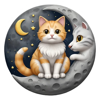 Cat on the moon sticker