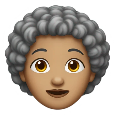 a brown grandma with black curly hair sticker