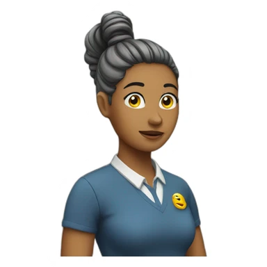 ponytail teacher sticker