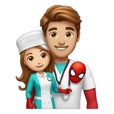 spider man with nurse sticker
