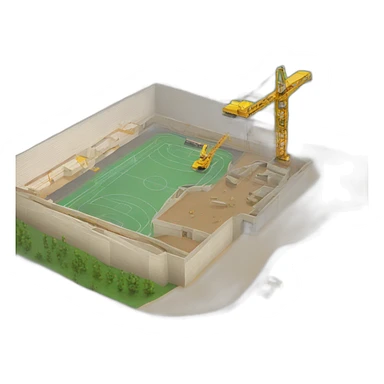 construction yard of a sports facility sticker