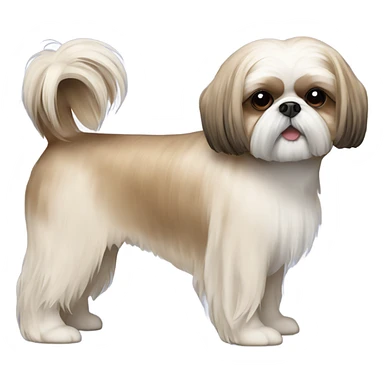 beige shih tzu with hair cut  sticker