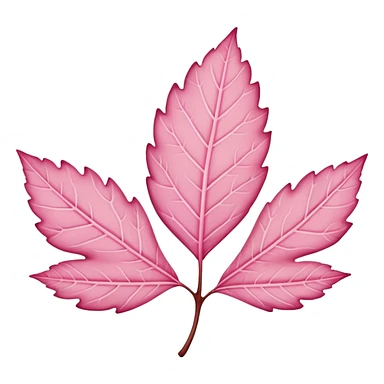 Pink leaf emoji sticker