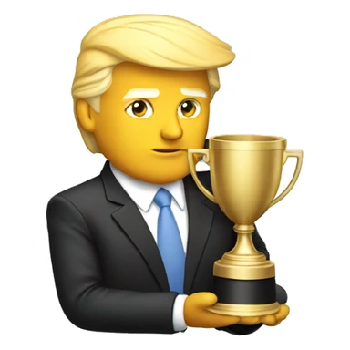 Donald trump with trophy  sticker