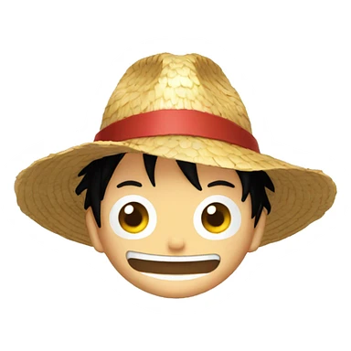 crea un emoji de luffy con sombrero de paja sticker