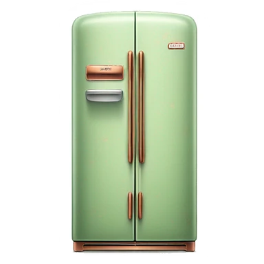 Realistic pastel green and metallic copper vintage fridge.  sticker