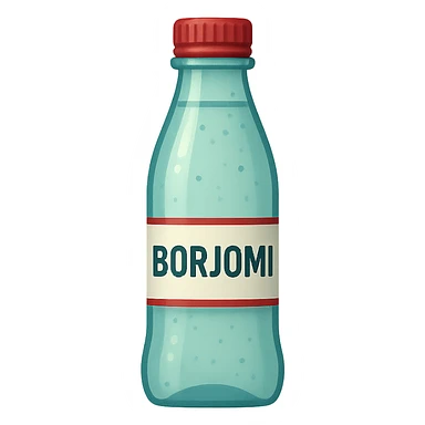 Borjomi water bottle emoji with label, variation 3 sticker