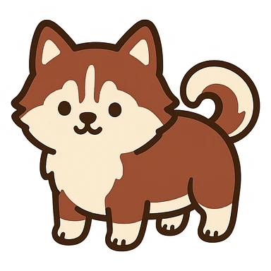 pusheen-style red siberian husky puppy sticker