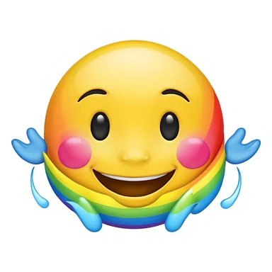 Rainbow happy emoji sticker