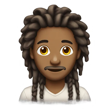 Pretty brown man with medium length dreadlocs sticker