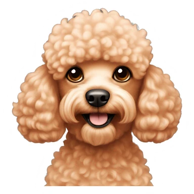 A small peach-colored poodle sticker