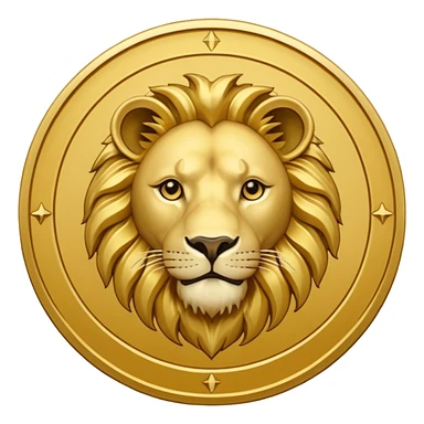 Fais un emoji de pièce d'or ronde avec l'inscription "F" dessus et un lion très détaillé gravé sur la pièce. Le F et le lion doivent être très lisible ainsi que les détails autour de la pièce.Le lion doit être gravé et en 2D il doit pas ressortir, il doit être subtile, le F doit être très visible sticker