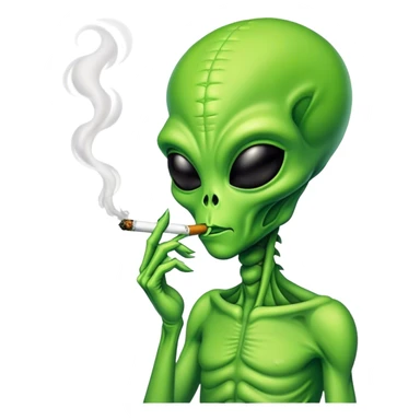 alien smoking a joint sticker