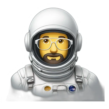 astronaut anime beard white-man glasses sticker