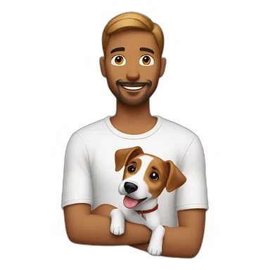 Man with jack russell terrier dog sticker