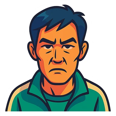 Portrait of the person in a vibrant toon style, colorful cartoon, expressive and lively, with a transparent background. sticker