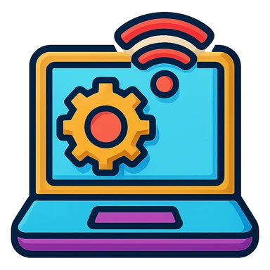 technology icon, vibrant toon style, bold and colorful sticker