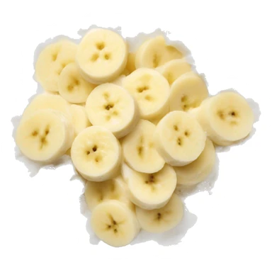 Cottage cheese in a bowl with banana slices as a topping sticker