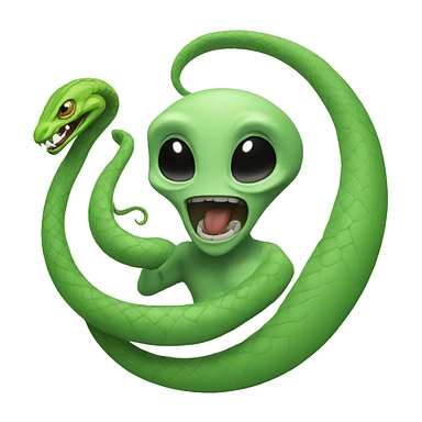 Alien With a snake sticker
