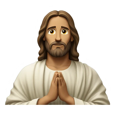 jesus prays and looks up sticker