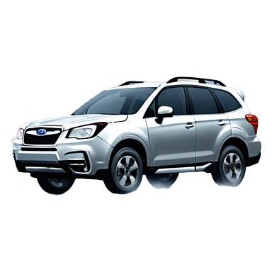 Silver Subaru forester driving through snow sticker