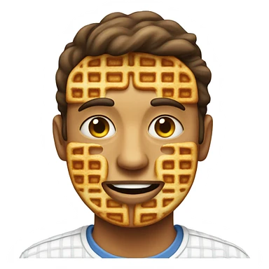 guy with waffle indentations in his face sticker