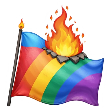 destroyed by fire lgbt flag  sticker