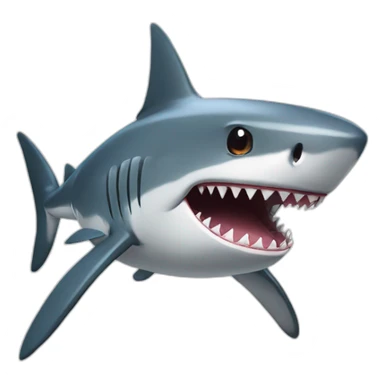 Anime shark with mouth closed sticker